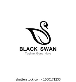 Swan logo simple icon template vector illustration creative design