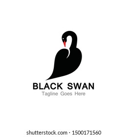Swan logo simple icon template vector illustration creative design