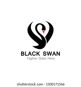 Swan logo simple icon template vector illustration creative design