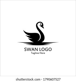 Swan logo simple icon template vector illustration creative design - Shutterstock ID 1790607527