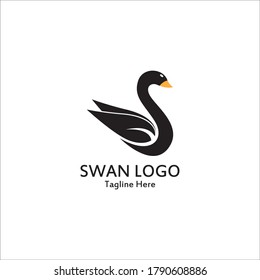 Logo de Swan plantilla de icono simple ilustración vectorial diseño creativo
