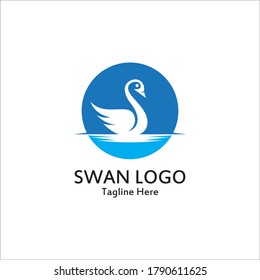 Logo de Swan plantilla de icono simple ilustración vectorial diseño creativo