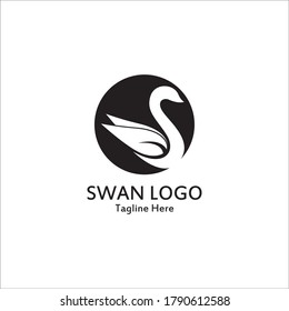 Logo de Swan plantilla de icono simple ilustración vectorial diseño creativo