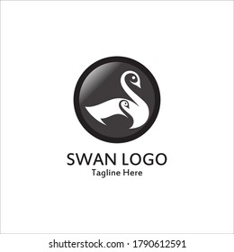 Logo de Swan plantilla de icono simple ilustración vectorial diseño creativo
