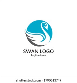 Einfache Vorlage für das Swan-Logo, Vektorgrafik, kreatives Design