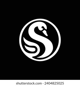 Logo de Swan plantilla de icono simple ilustración vectorial diseño creativo