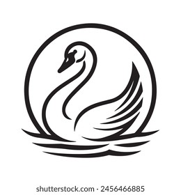 Swan Logo Simple Icon Template Vector Illustration Creative Design Stock Illustration
