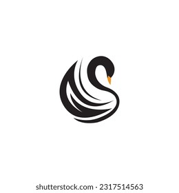Swan logo and symbol images illustration design
