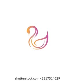 Swan logo and symbol images illustration design