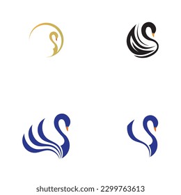 Swan logo and symbol set images illustration design
