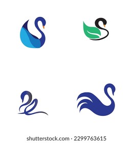 Swan logo and symbol set images illustration design