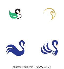Swan logo and symbol set images illustration design