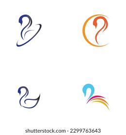 Swan logo and symbol set images illustration design