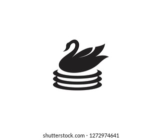 Swan logo and symbol vector