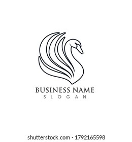 Swan logo and symbol vector 