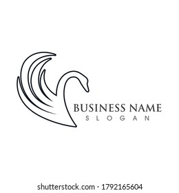 Swan logo and symbol vector 