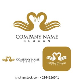 Logotipo de cisne y vector de símbolo