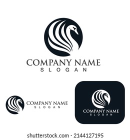 Logotipo de cisne y vector de símbolo