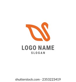 Swan logo and symbol vector. Abstract minimalist logo icon swan