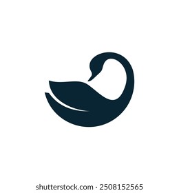 Logotipo del cisne y Vector del símbolo. Abstractas logotipo minimalista icono cisne
