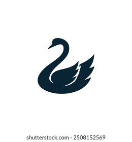 Swan logo and symbol vector. Abstract minimalist logo icon swan
