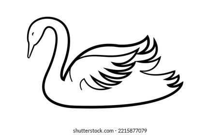 logotipo de swan y vector de símbolo. logo de swan, ganso o icono de pato vector de diseño en estilo de línea de lujo moderno y abstracto