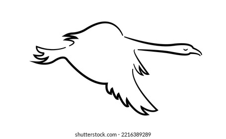 swan logo and symbol vector. swan logo,goose or duck icon design vector in trendy and abstract luxury line outline style