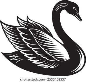 swan logo and symbol vector. swan logo,goose or duck icon design vector in trendy and abstract luxury line outline style