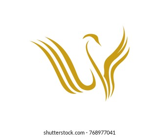 Swan logo and symbols animals template icons