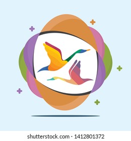Swan Logo Template, can use for landing page, template, ui, web, mobile app, poster, banner, flyer, stickers. EPS 10