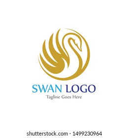 Swan logo Template, emblem, icon creative 