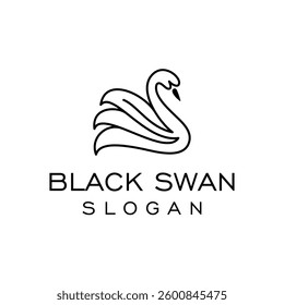 Swan Logo Template, Swan Lineart Logo Royal Premium Elegant Design