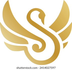 The Swan logo Template in a modern minimalist style