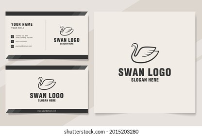 Swan logo template on monogram style