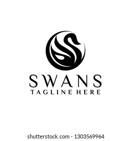 Swan Logo Template Vector