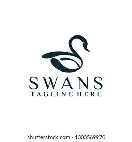 Swan Logo Template Vector