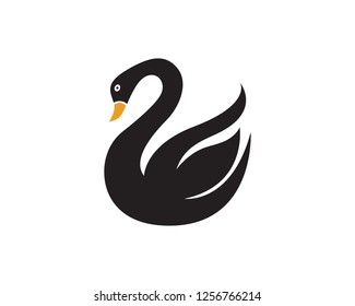 Swan logo Template vector icon illustration design