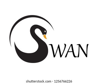 Swan logo Template vector icon illustration design