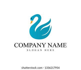 Swan logo Template vector icon illustration design
