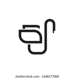 Diseño de icono vectorial de plantilla de logotipo de Swan