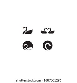 Diseño de icono vectorial de plantilla de logotipo de Swan