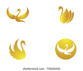 Swan logo Template vector icon illustration design