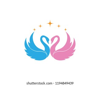 Swan logo Template vector illustration design