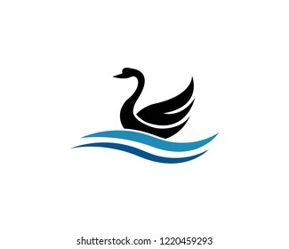 Swan logo Template vector illustration design
