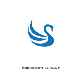 Swan logo Template vector illustration design