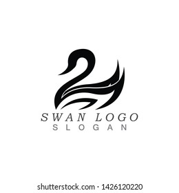 Swan logo Template vector illustration design