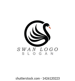 Swan logo Template vector illustration design