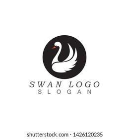 Swan logo Template vector illustration design