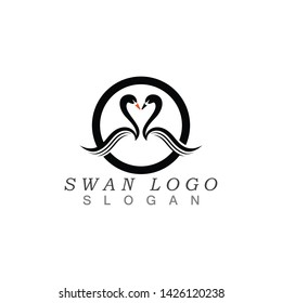 Swan logo Template vector illustration design