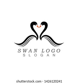 Swan logo Template vector illustration design